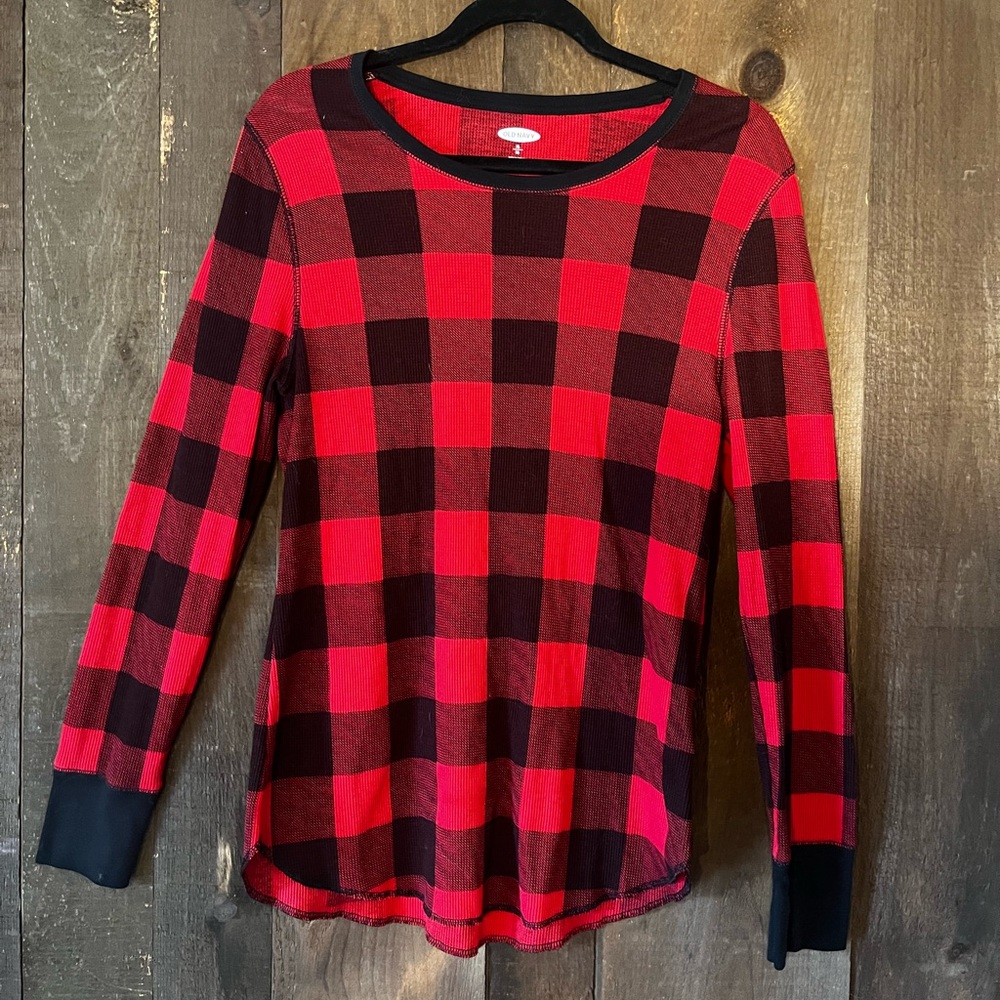 Old Navy - Red and Black Buffalo Plaid Shirt - Waffle material - Size XL